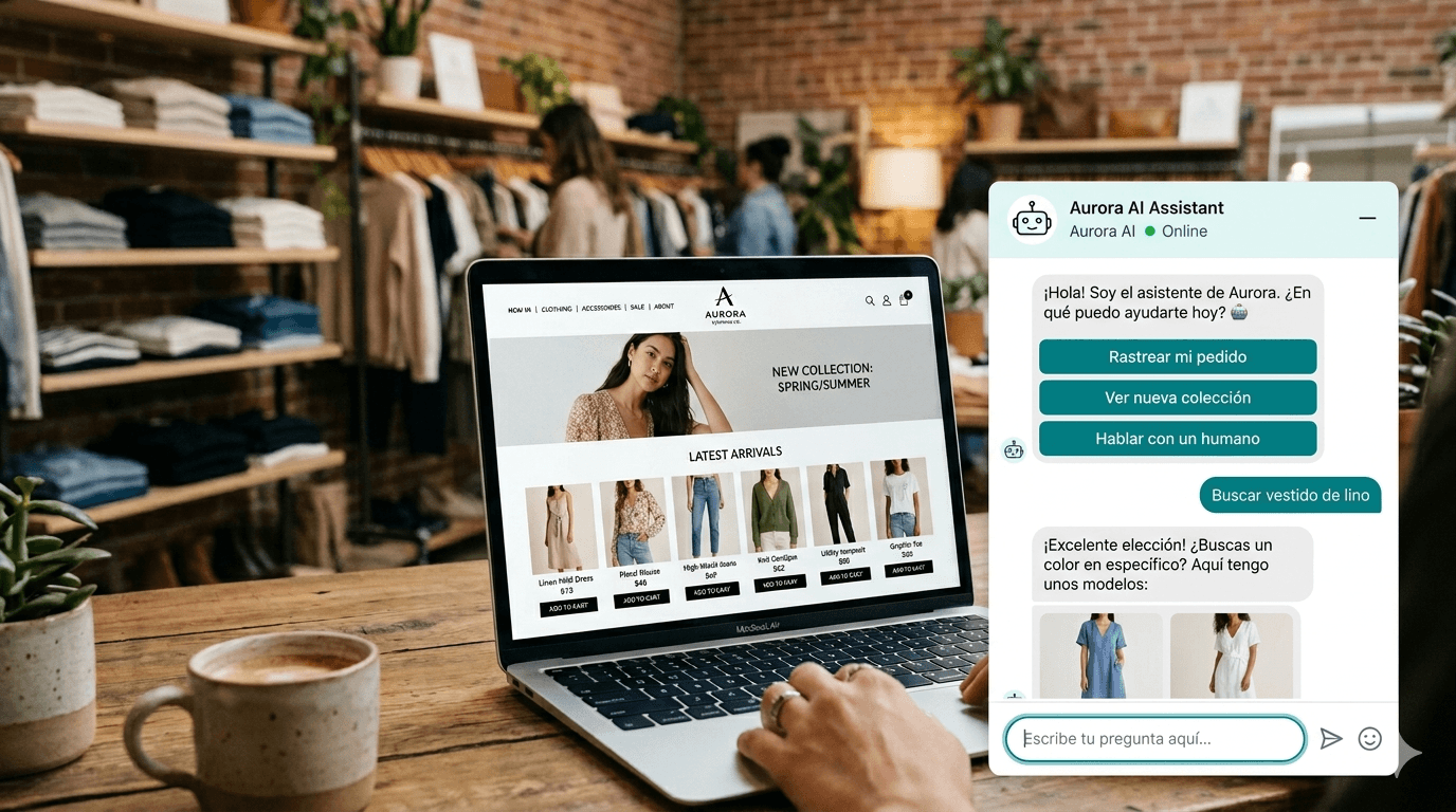 Vista previa de Chatbot para e-commerce